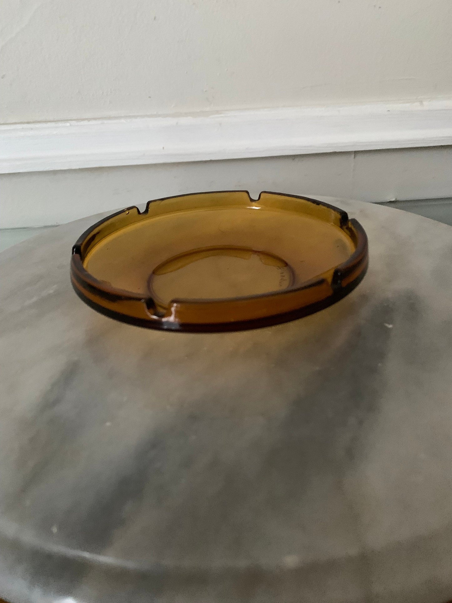 MCM Round Amber Elsador Ashtray Made in Spain