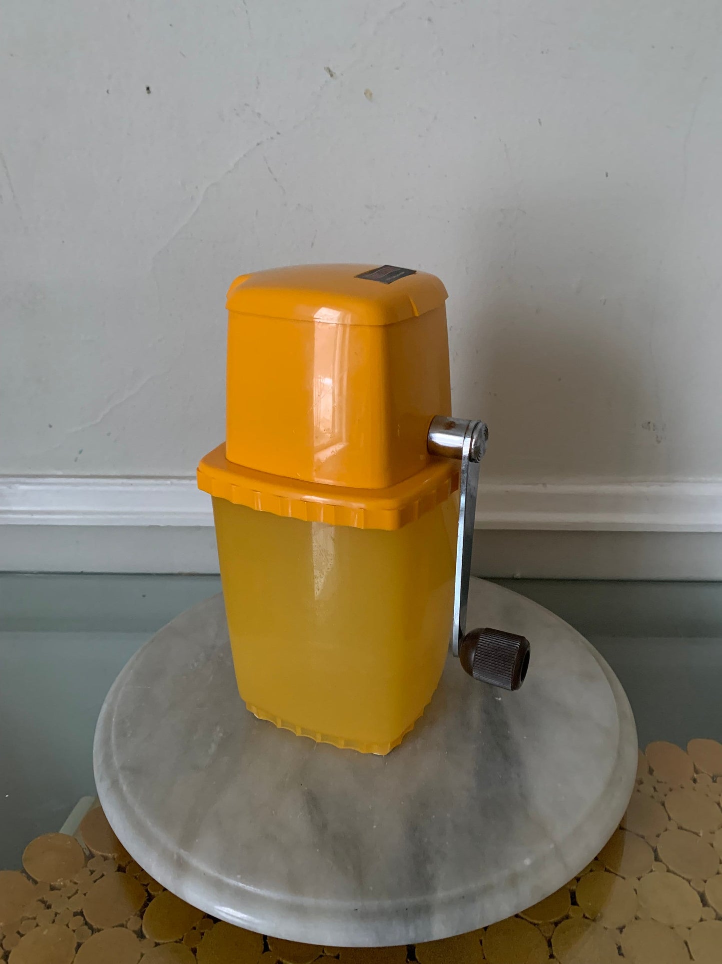 Vintage Yellow Hand Crank SWING-A-WAY Ice Crusher