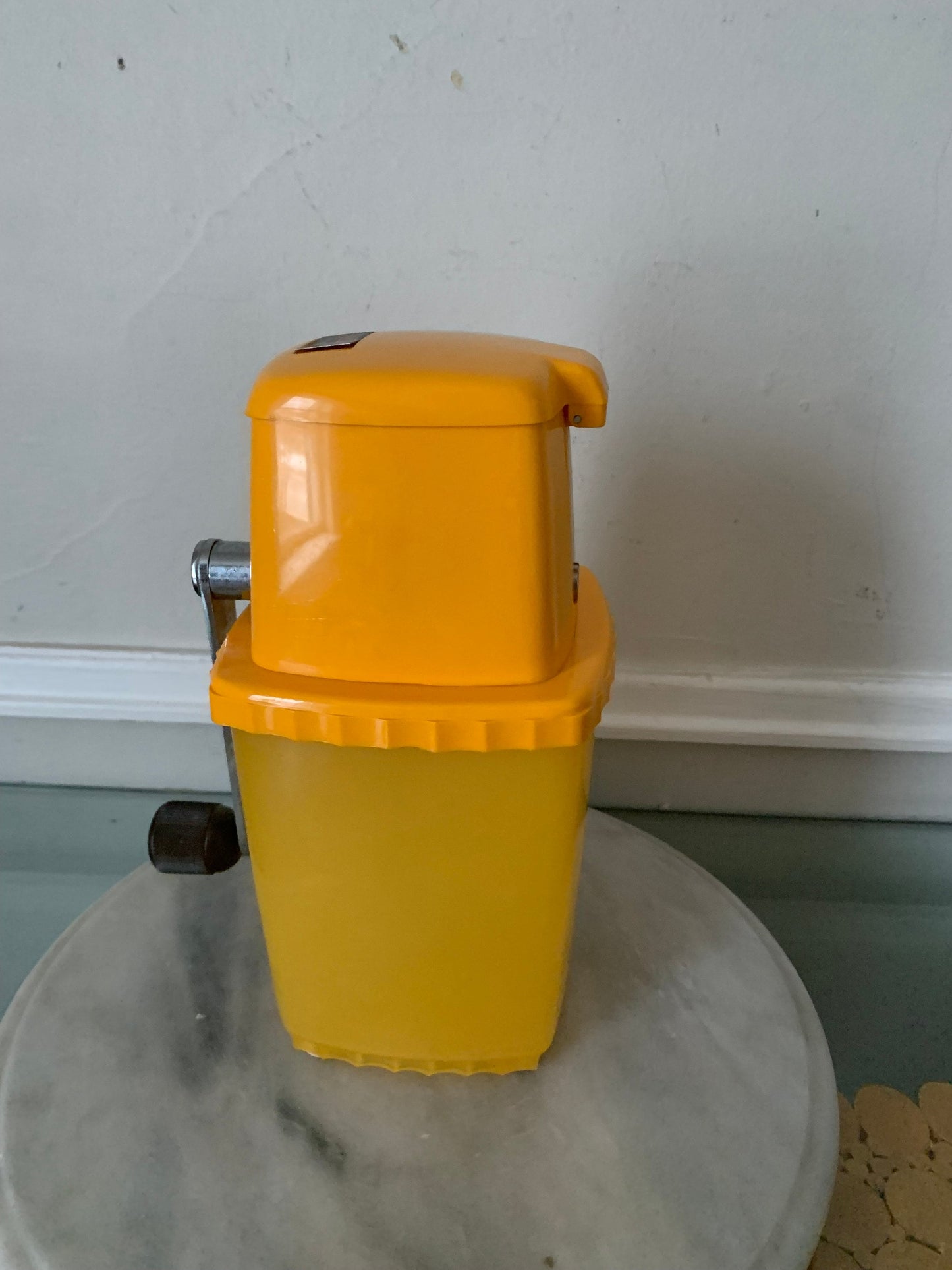 Vintage Yellow Hand Crank SWING-A-WAY Ice Crusher