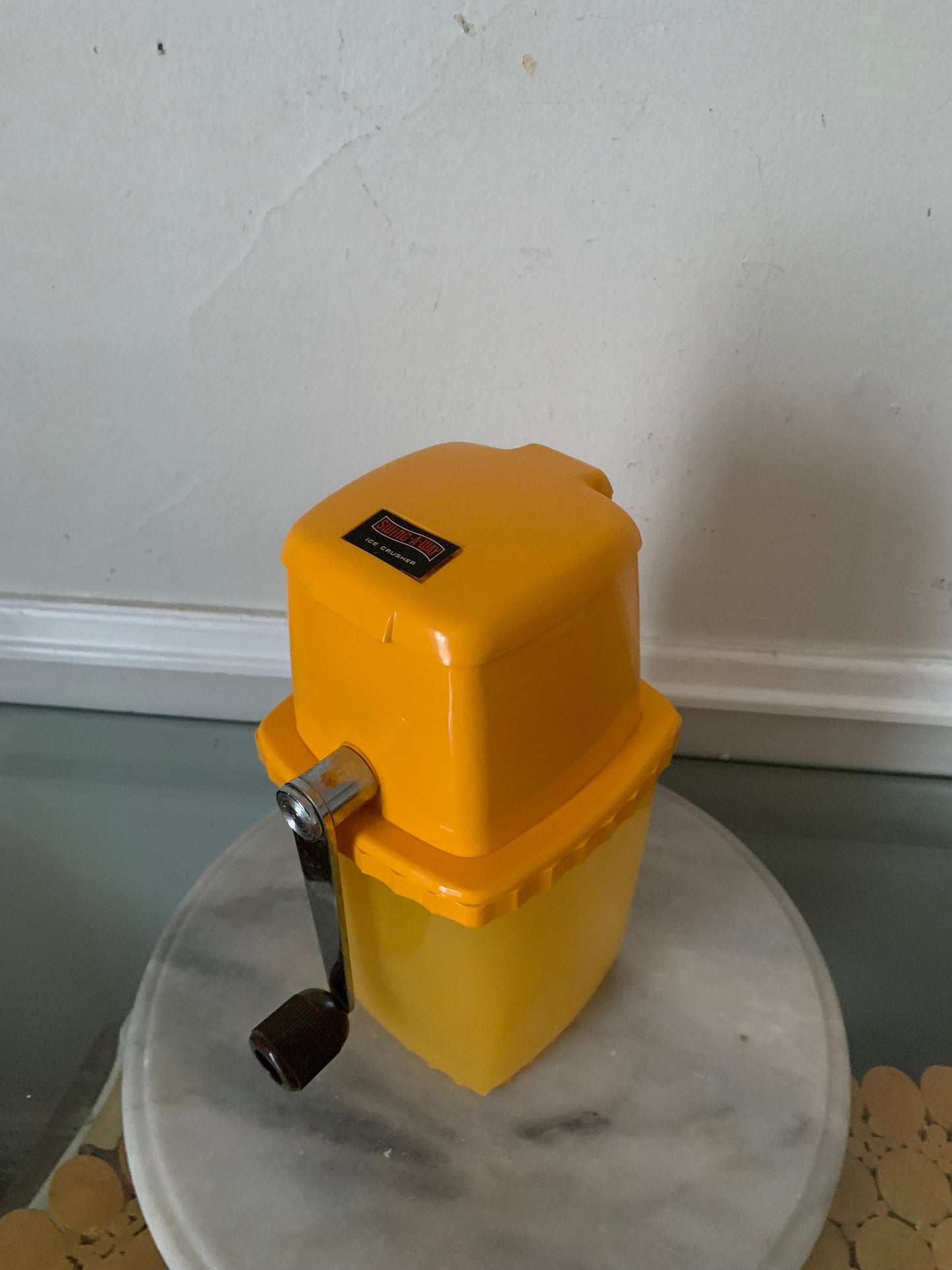 Vintage Yellow Hand Crank SWING-A-WAY Ice Crusher